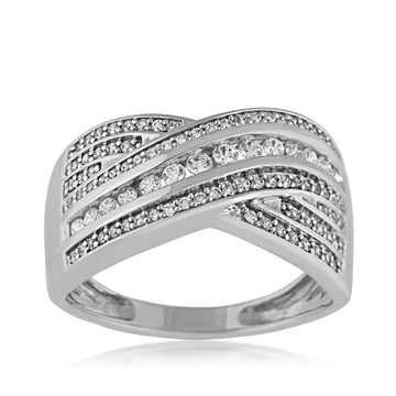 GOLD TAG 1/2 ct. tw. Diamond Crossover Ring in 10K White Gold