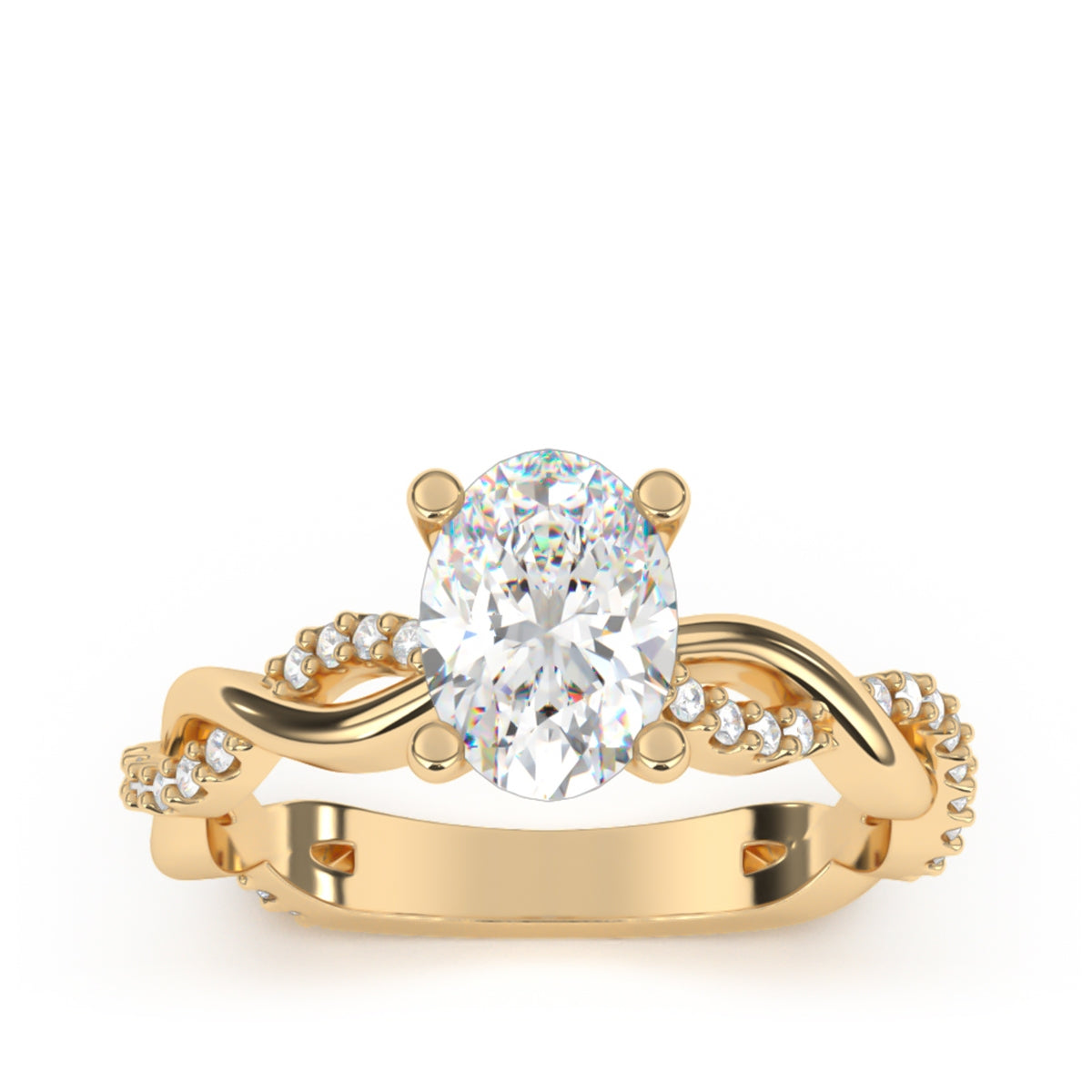 Goldman 1/5 ct. tw. Diamond Twist Oval Semi-Mount Engagement Ring in 14K Yellow Gold