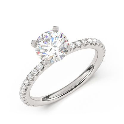 Goldman 1/4 ct. tw. Diamond Round Semi-Mount Engagement Ring in 14K White Gold front view