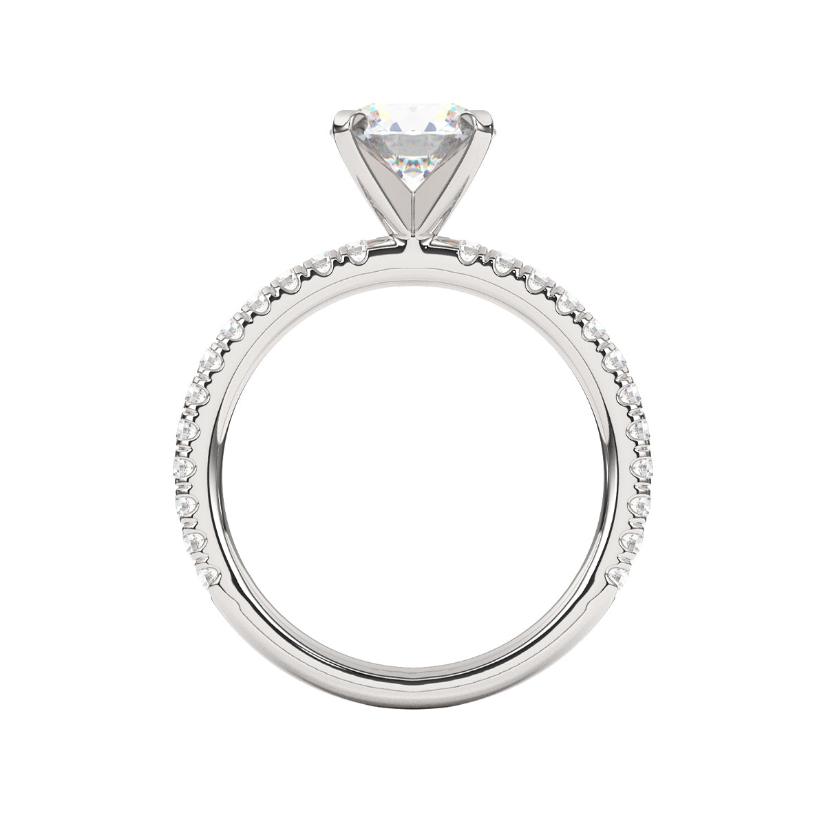 Goldman 1/4 ct. tw. Diamond Round Semi-Mount Engagement Ring in 14K White Gold close-up detail