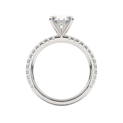 Goldman 1/4 ct. tw. Diamond Round Semi-Mount Engagement Ring in 14K White Gold close-up detail