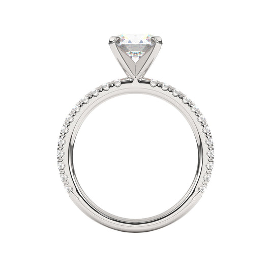 Goldman 1/4 ct. tw. Diamond Round Semi-Mount Engagement Ring in 14K White Gold close-up detail