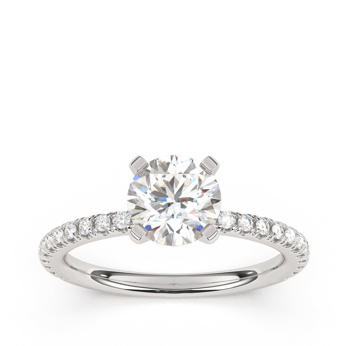 Goldman 1/4 ct. tw. Diamond Round Semi-Mount Engagement Ring in 14K White Gold