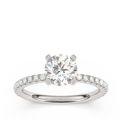 Goldman 1/4 ct. tw. Diamond Round Semi-Mount Engagement Ring in 14K White Gold