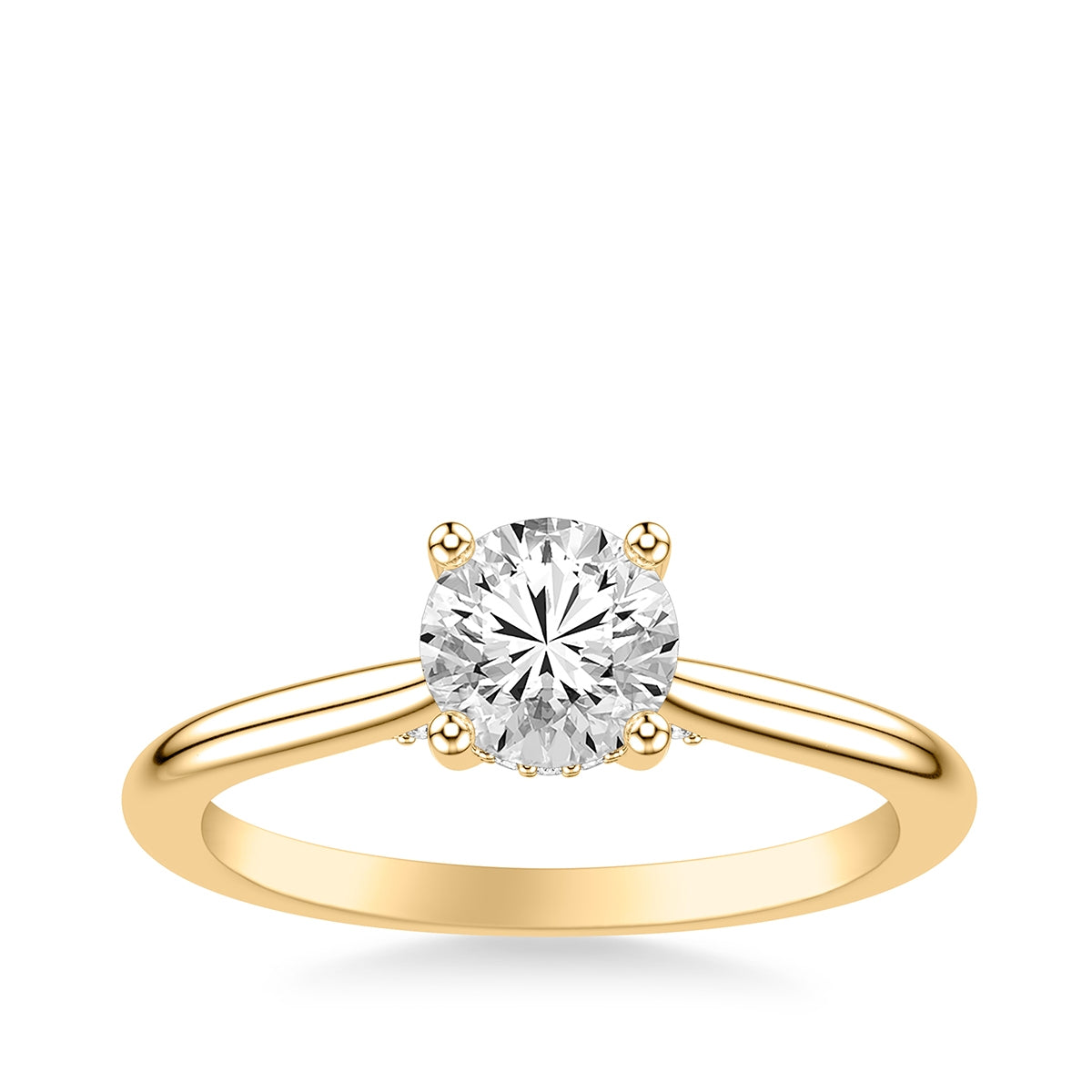 Goldman 1/8 ct. tw. Diamond Hidden Halo Semi-Mount Engagement Ring in 14K Yellow Gold