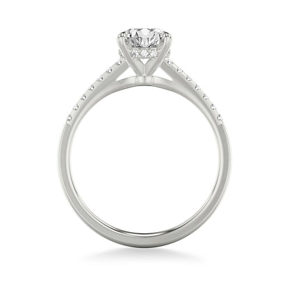 Goldman 1/6 ct. tw. Diamond Hidden Halo Semi-Mount Engagement Ring in 14K White Gold close-up detail