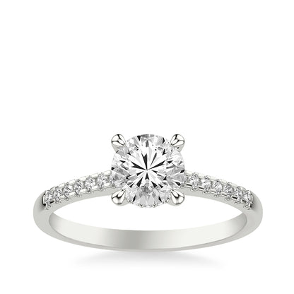 Goldman 1/6 ct. tw. Diamond Hidden Halo Semi-Mount Engagement Ring in 14K White Gold