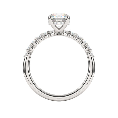 Goldman 1/5 ct. tw. Diamond Hidden Halo Semi-Mount Engagement Ring in 14K White Gold close-up detail