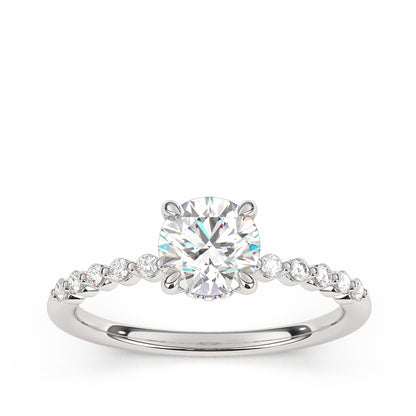 Goldman 1/5 ct. tw. Diamond Hidden Halo Semi-Mount Engagement Ring in 14K White Gold