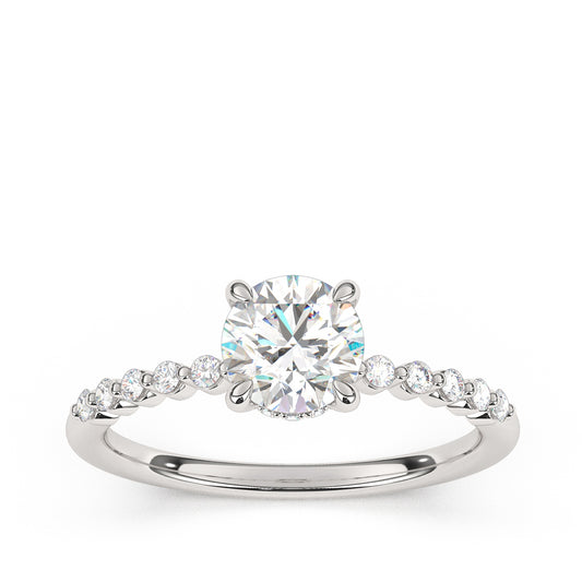 Goldman 1/5 ct. tw. Diamond Hidden Halo Semi-Mount Engagement Ring in 14K White Gold