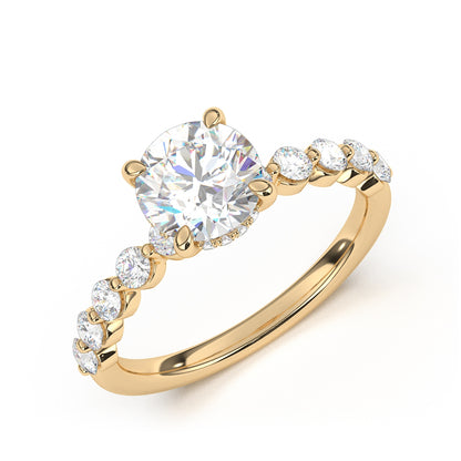 Goldman 1/2 ct. tw. Diamond Hidden Halo Semi-Mount Engagement Ring in 14K Yellow Gold front view
