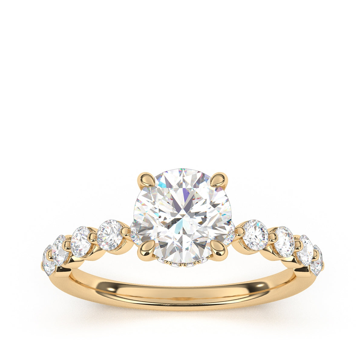 Goldman 1/2 ct. tw. Diamond Hidden Halo Semi-Mount Engagement Ring in 14K Yellow Gold