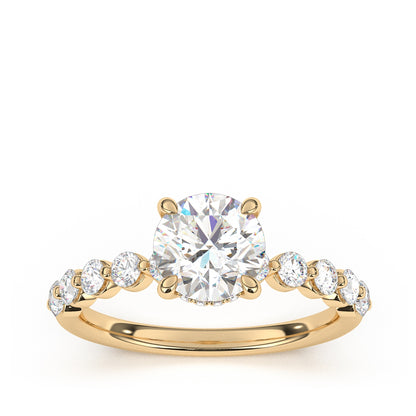 Goldman 1/2 ct. tw. Diamond Hidden Halo Semi-Mount Engagement Ring in 14K Yellow Gold