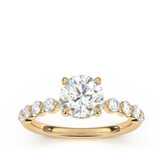 Goldman 1/2 ct. tw. Diamond Hidden Halo Semi-Mount Engagement Ring in 14K Yellow Gold