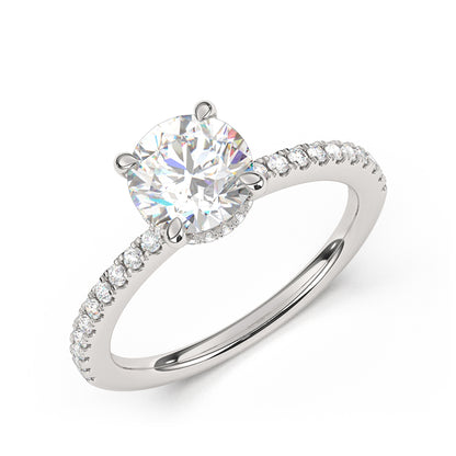 Goldman 3/8 ct. tw. Diamond Hidden Halo Semi-Mount Engagement Ring in 14K White Gold front view