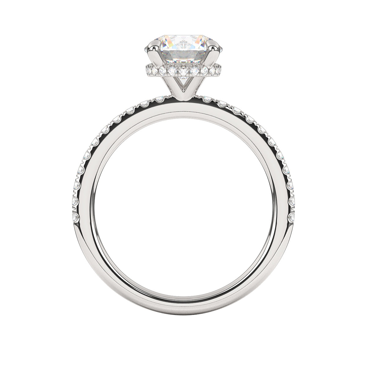 Goldman 3/8 ct. tw. Diamond Hidden Halo Semi-Mount Engagement Ring in 14K White Gold close-up detail
