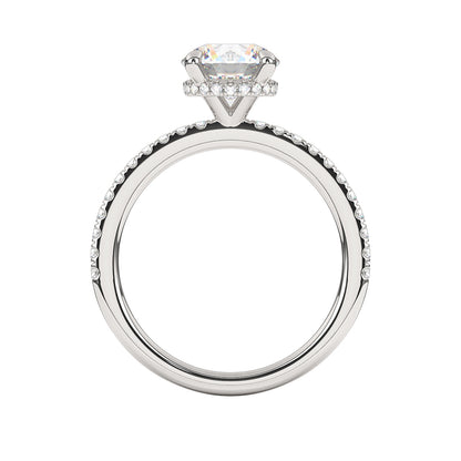 Goldman 3/8 ct. tw. Diamond Hidden Halo Semi-Mount Engagement Ring in 14K White Gold close-up detail
