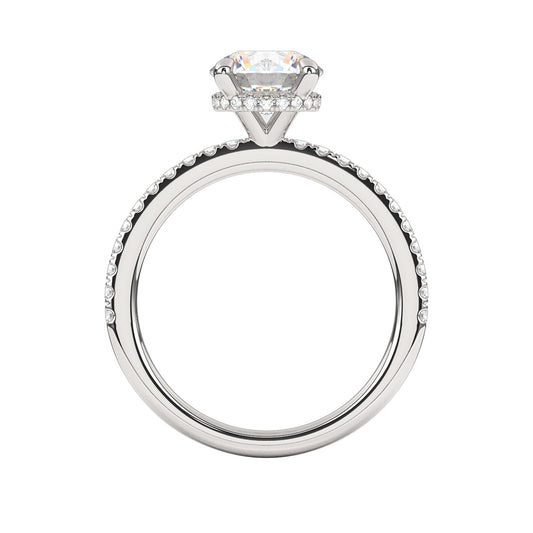 Goldman 3/8 ct. tw. Diamond Hidden Halo Semi-Mount Engagement Ring in 14K White Gold close-up detail