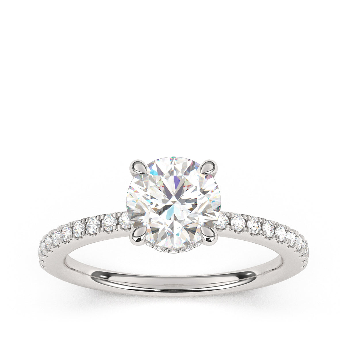 Goldman 3/8 ct. tw. Diamond Hidden Halo Semi-Mount Engagement Ring in 14K White Gold