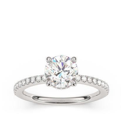Goldman 3/8 ct. tw. Diamond Hidden Halo Semi-Mount Engagement Ring in 14K White Gold