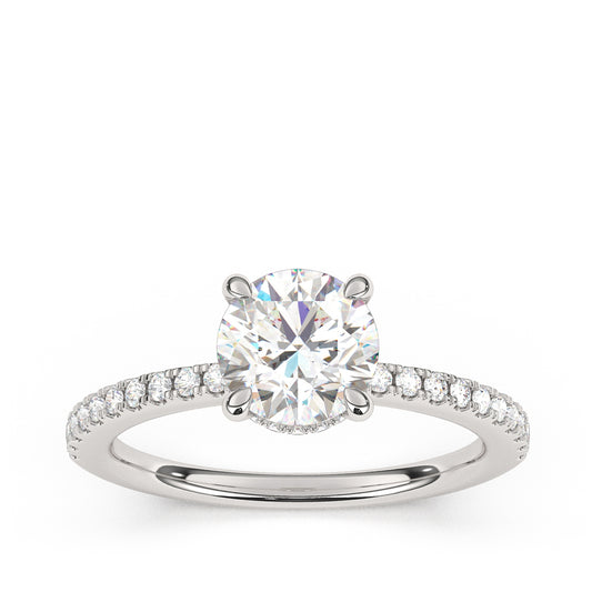 Goldman 3/8 ct. tw. Diamond Hidden Halo Semi-Mount Engagement Ring in 14K White Gold