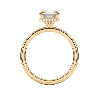 Goldman Diamond Accent Hidden Halo Semi-Mount Engagement Ring in 14K Yellow Gold close-up detail