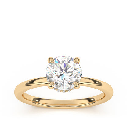 Goldman Diamond Accent Hidden Halo Semi-Mount Engagement Ring in 14K Yellow Gold
