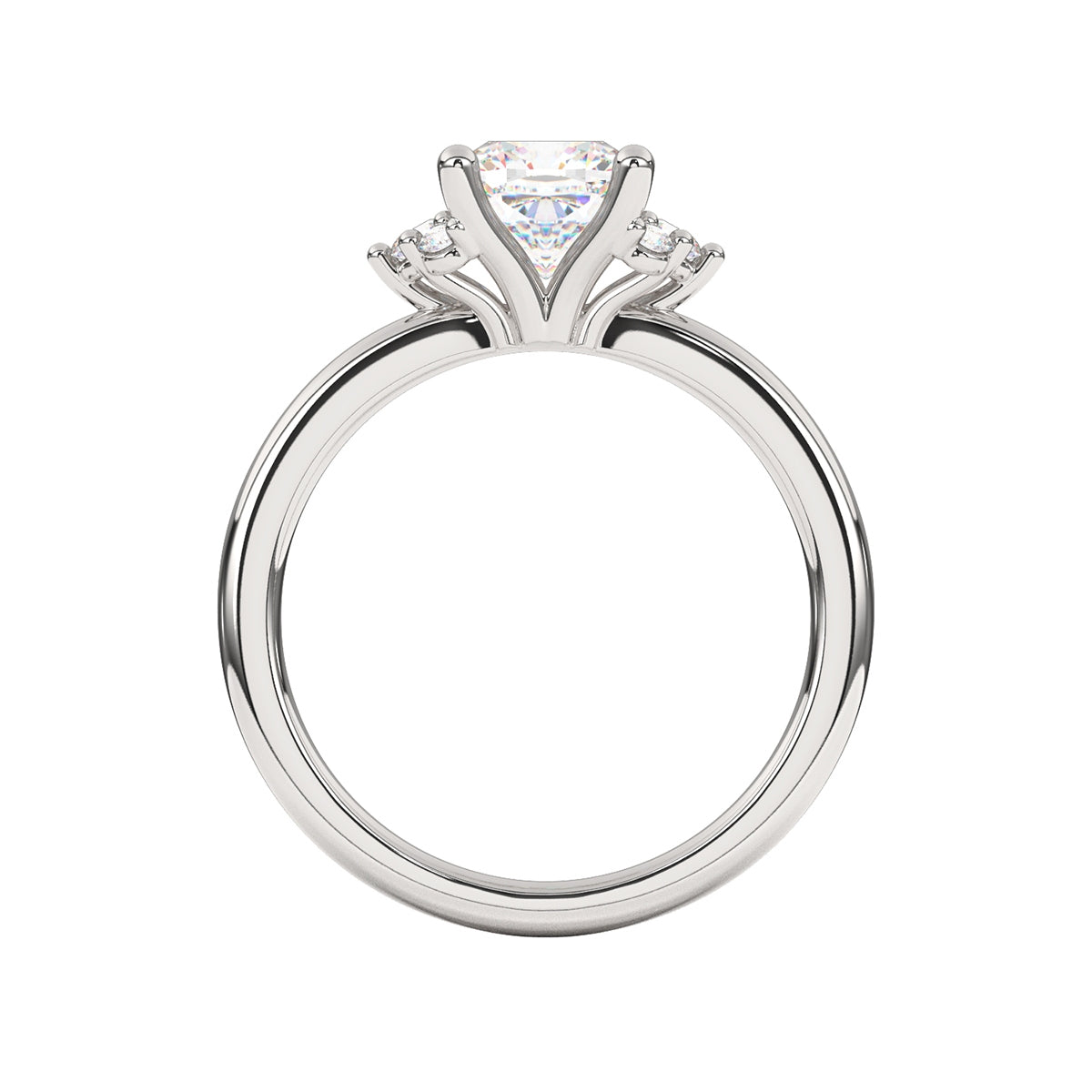 Goldman 1/7 ct. tw. Diamond Cushion Semi-Mount Engagement Ring in 14K White Gold close-up detail