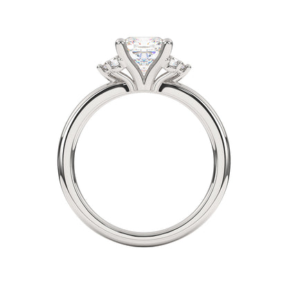 Goldman 1/7 ct. tw. Diamond Cushion Semi-Mount Engagement Ring in 14K White Gold close-up detail