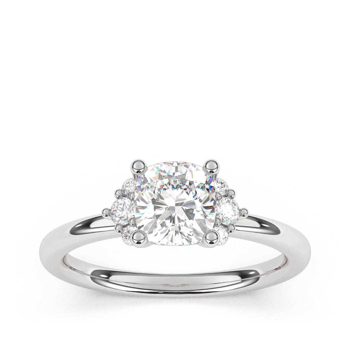 Goldman 1/7 ct. tw. Diamond Cushion Semi-Mount Engagement Ring in 14K White Gold