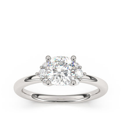 Goldman 1/7 ct. tw. Diamond Cushion Semi-Mount Engagement Ring in 14K White Gold