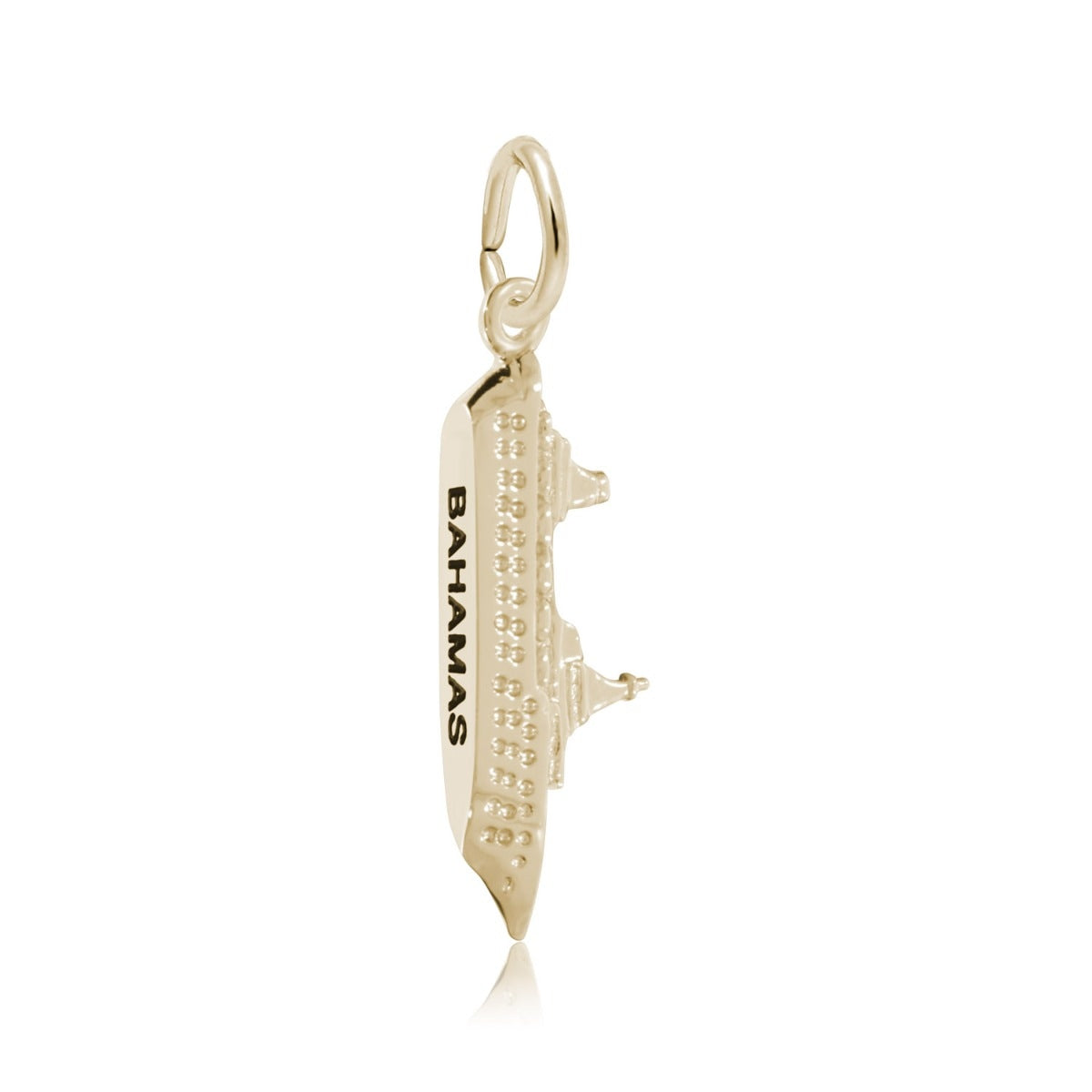 Island Cruise Ship Charm in 14K Yellow Gold