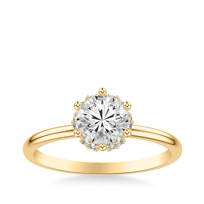 Goldman Diamond Accent Halo Semi-Mount Engagement Ring in 14K Yellow Gold