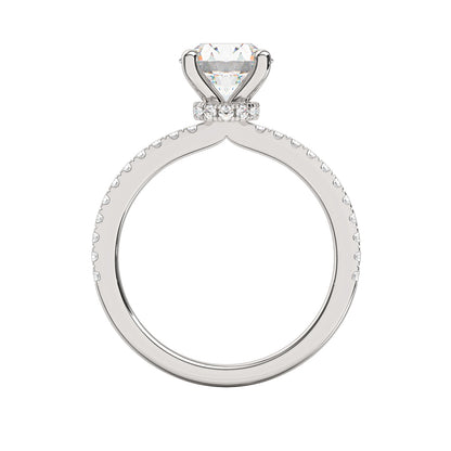 Goldman 1/3 ct. tw. Diamond Hidden Halo Semi-Mount Engagement Ring in 14K White Gold close-up detail