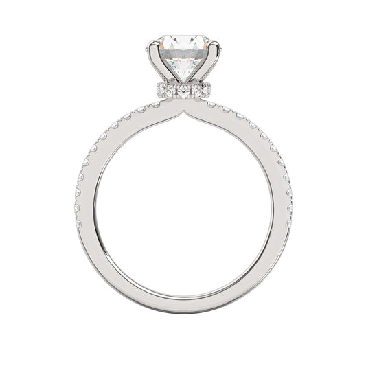 Goldman 1/3 ct. tw. Diamond Hidden Halo Semi-Mount Engagement Ring in 14K White Gold close-up detail