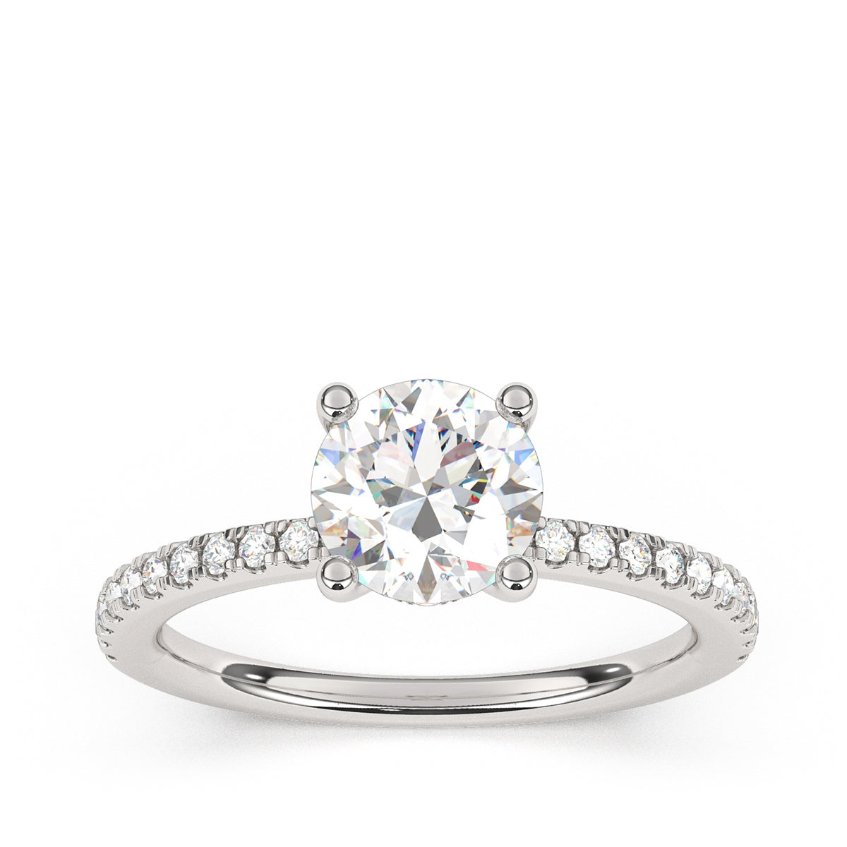 Goldman 1/3 ct. tw. Diamond Hidden Halo Semi-Mount Engagement Ring in 14K White Gold