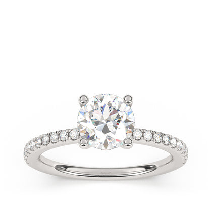 Goldman 1/3 ct. tw. Diamond Hidden Halo Semi-Mount Engagement Ring in 14K White Gold