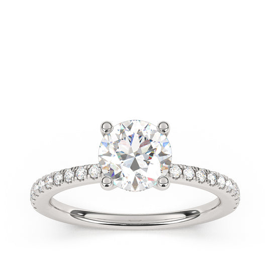 Goldman 1/3 ct. tw. Diamond Hidden Halo Semi-Mount Engagement Ring in 14K White Gold