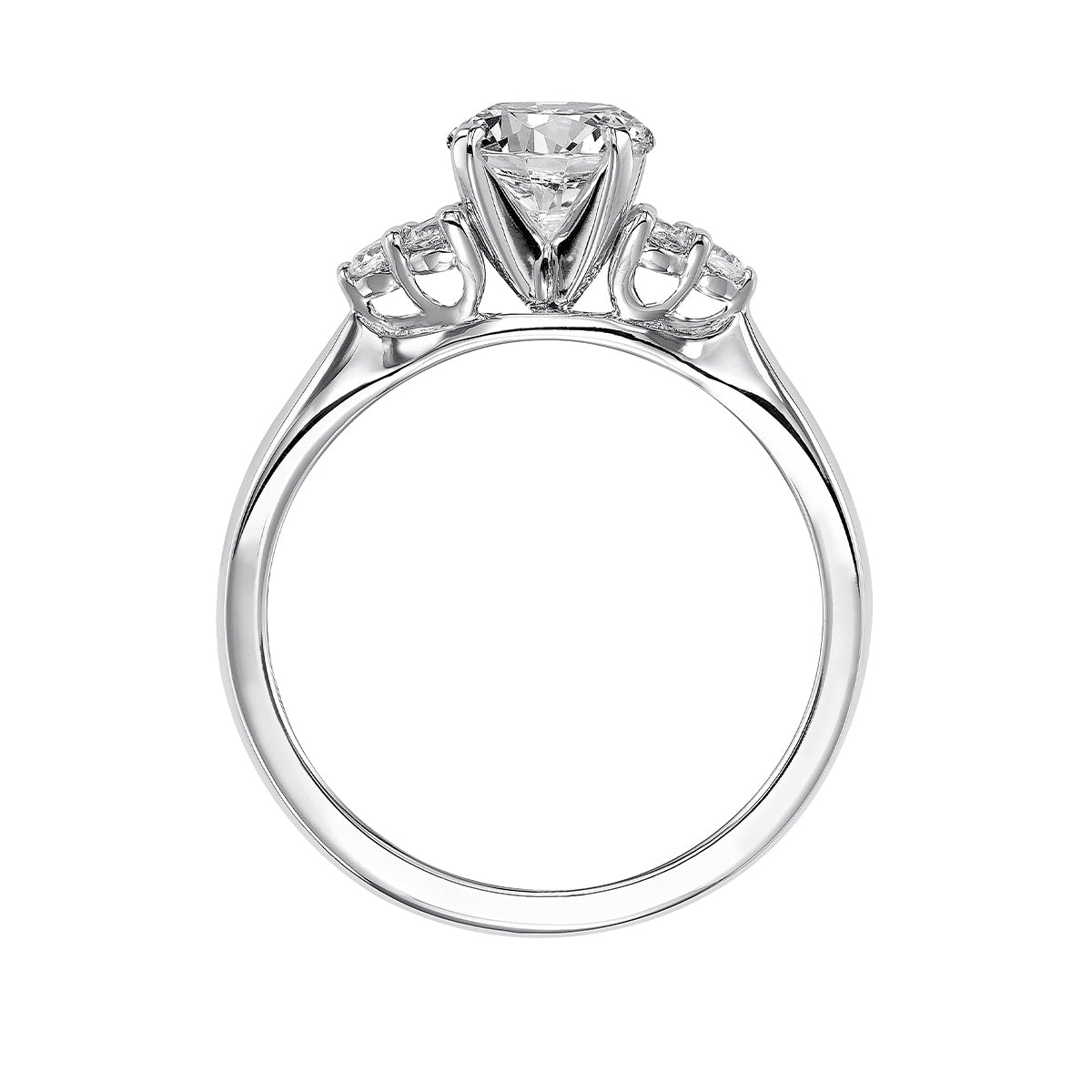 Goldman 1/5 ct. tw. Diamond Round Semi-Mount Engagement Ring in 14K White Gold close-up detail