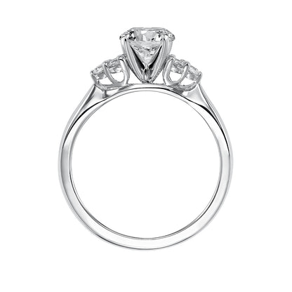 Goldman 1/5 ct. tw. Diamond Round Semi-Mount Engagement Ring in 14K White Gold close-up detail