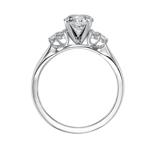 Goldman 1/5 ct. tw. Diamond Round Semi-Mount Engagement Ring in 14K White Gold close-up detail