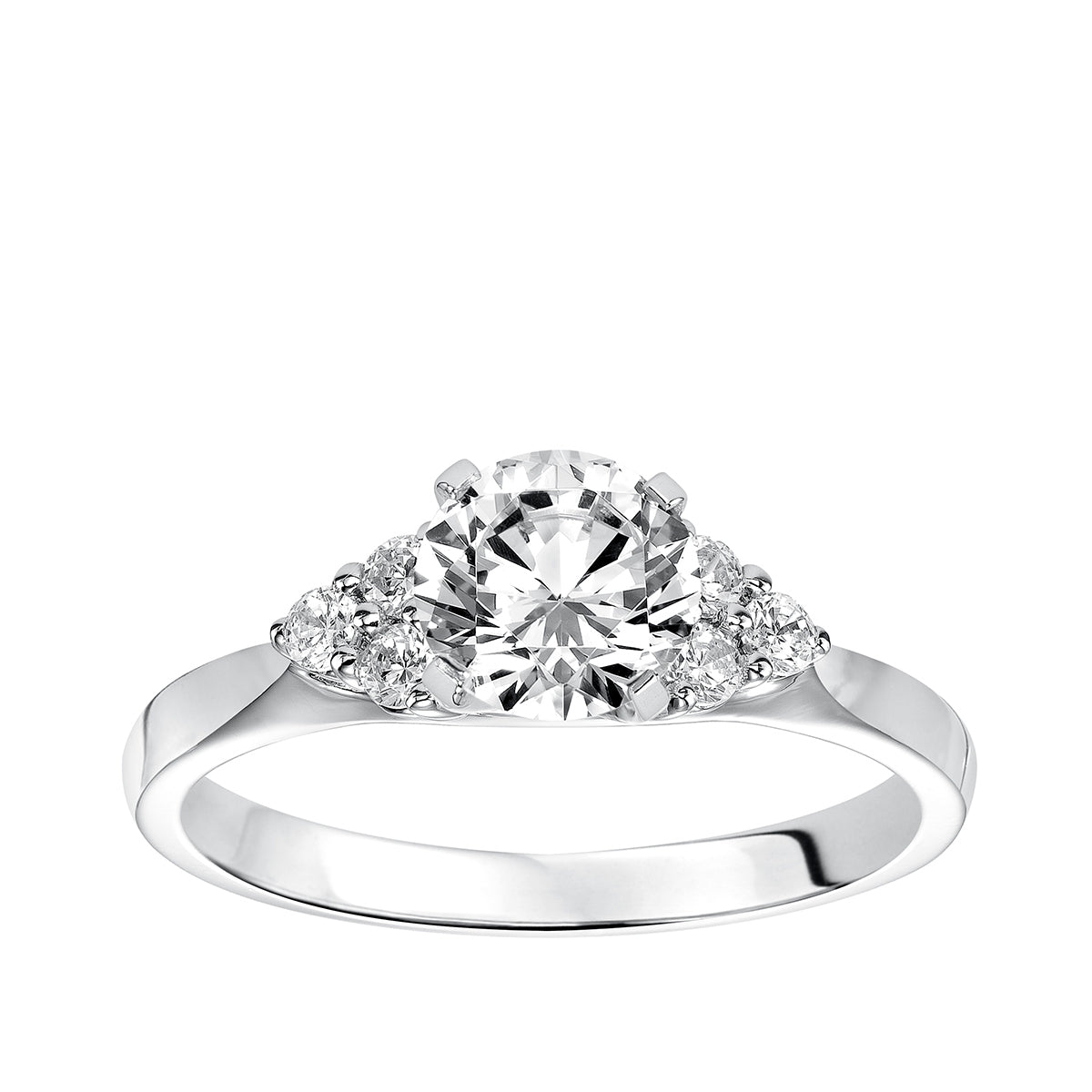 Goldman 1/5 ct. tw. Diamond Round Semi-Mount Engagement Ring in 14K White Gold