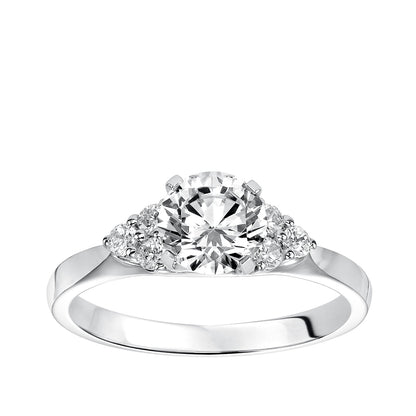 Goldman 1/5 ct. tw. Diamond Round Semi-Mount Engagement Ring in 14K White Gold