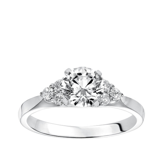 Goldman 1/5 ct. tw. Diamond Round Semi-Mount Engagement Ring in 14K White Gold