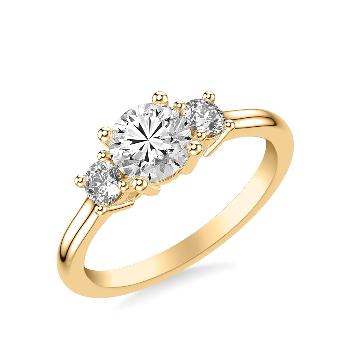 Goldman 3/8 ct. tw. Diamond 3-Stone Semi-Mount Engagement Ring in 14K Yellow Gold front view