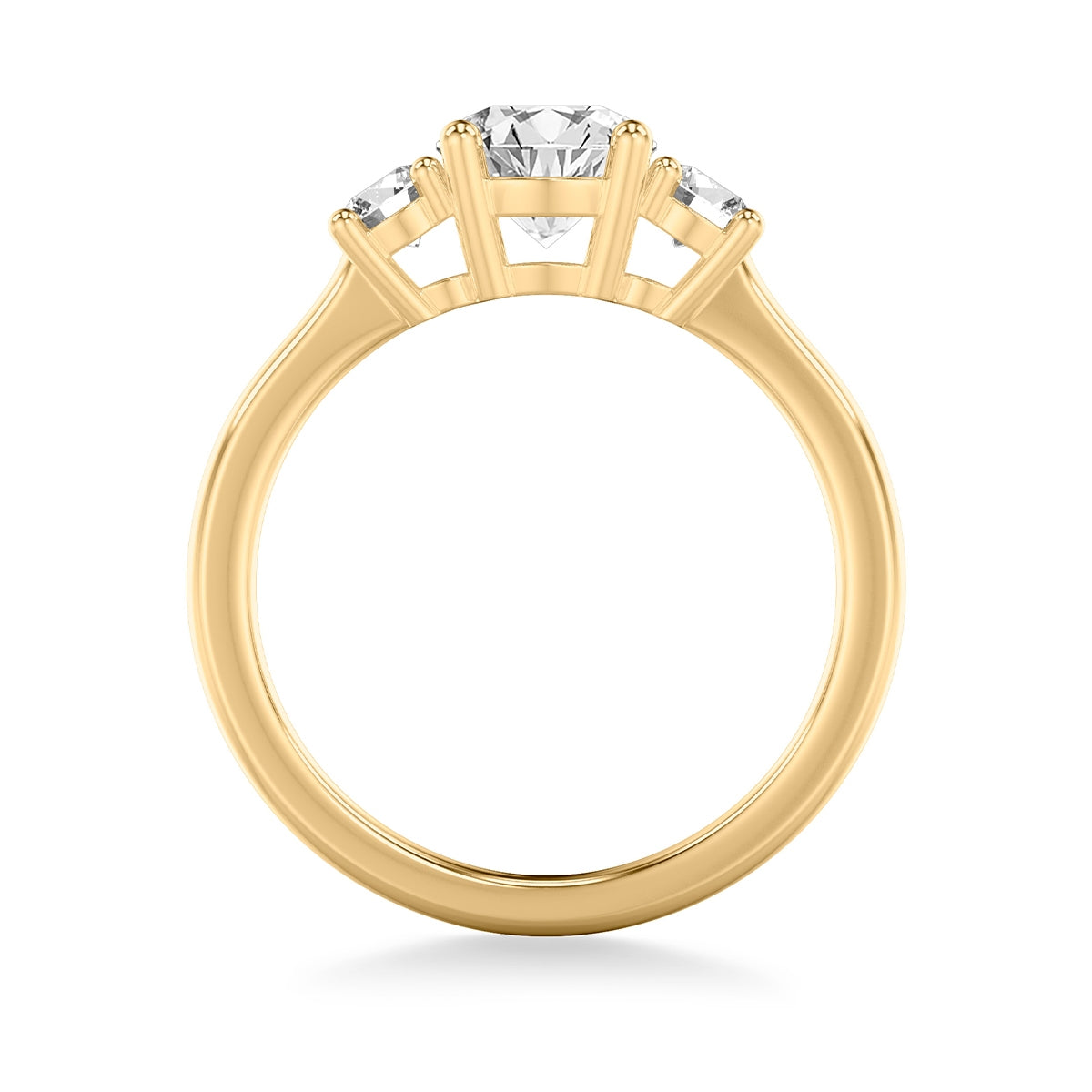 Goldman 3/8 ct. tw. Diamond 3-Stone Semi-Mount Engagement Ring in 14K Yellow Gold close-up detail