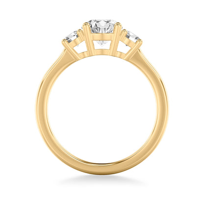Goldman 3/8 ct. tw. Diamond 3-Stone Semi-Mount Engagement Ring in 14K Yellow Gold close-up detail