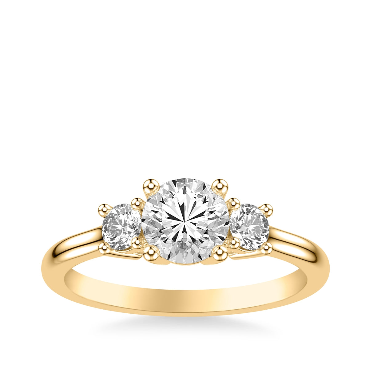 Goldman 3/8 ct. tw. Diamond 3-Stone Semi-Mount Engagement Ring in 14K Yellow Gold