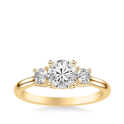 Goldman 3/8 ct. tw. Diamond 3-Stone Semi-Mount Engagement Ring in 14K Yellow Gold