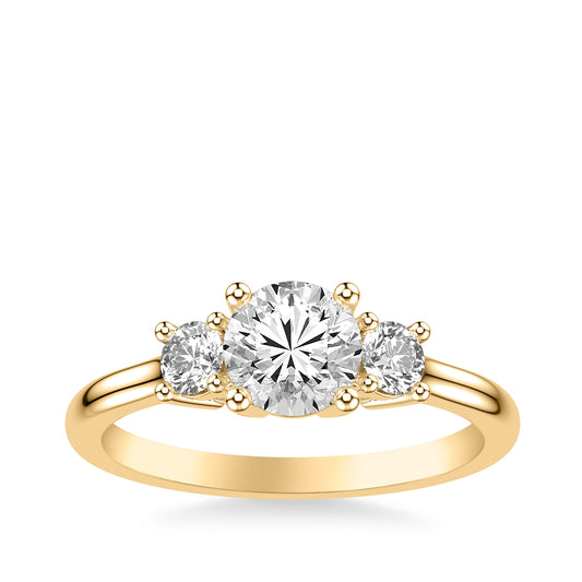 Goldman 3/8 ct. tw. Diamond 3-Stone Semi-Mount Engagement Ring in 14K Yellow Gold